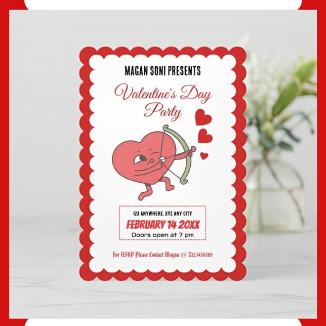 Invitación Encantador Fiesta del Día de San Valentín | Corazó (Subido por el creador)