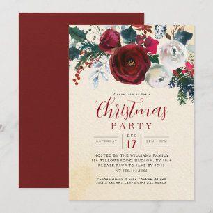 Invitación Encantador Follaje Festivo Fiesta de Navidad