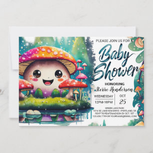 Invitación Encantador Fungi Meadow Baby Shower