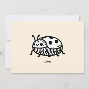 Invitación Encantador Ilustracion de escarabajo a mano