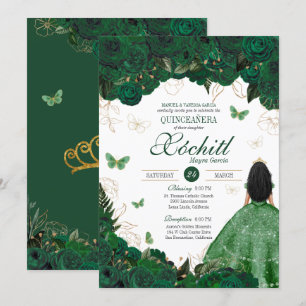 Invitación Encantador Jardín de Mariposa Verde Esmeralda Quin