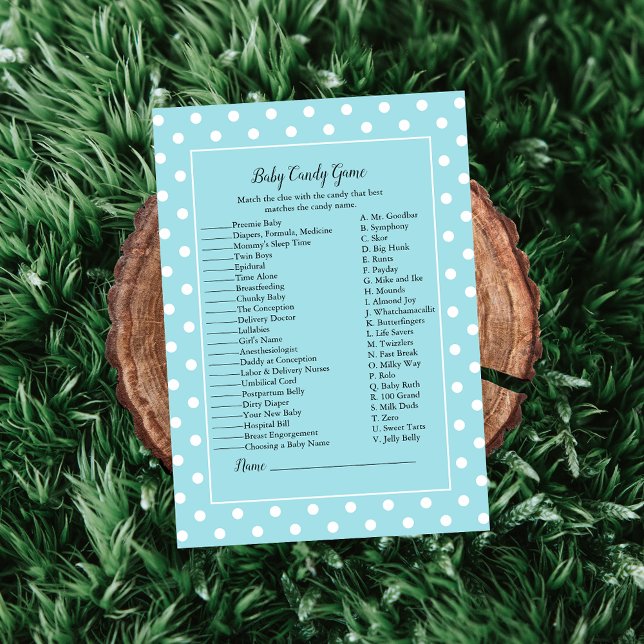 Invitación Encantador juego Verde azulado Bow Baby Candy Baby (Subido por el creador)