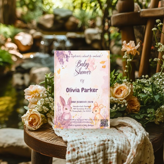 Invitación Encantador Lavanda suave y acuarela dorada (Subido por el creador)