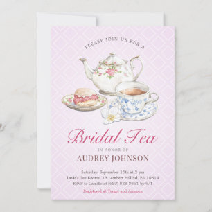 Invitación Encantador Lavender Bridal Tea Británica Boda Duch