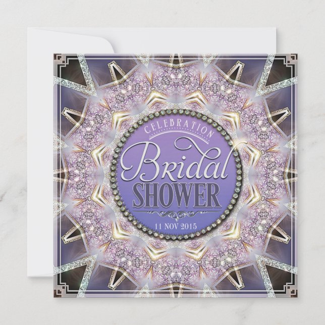 Invitación Encantador Lilac Mandala Light Bridal Shower Invit (Anverso)