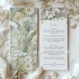 Invitación Encantador menú Boda de margarita Delicada Pastel