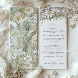 Invitación Encantador menú Boda de margarita Delicada Pastel