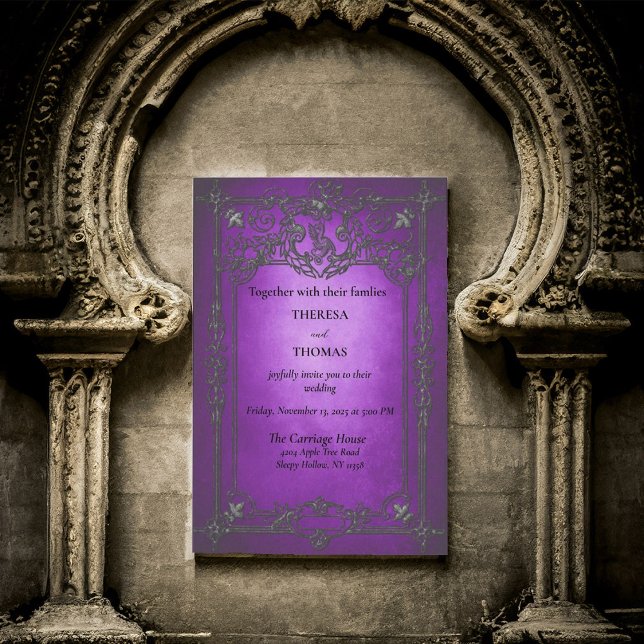 Invitación Encantador morado gótico (Subido por el creador)
