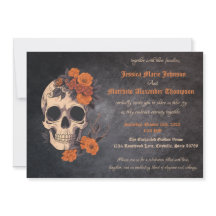 Encantador Naranja Bouquet en Cream Skull Boda