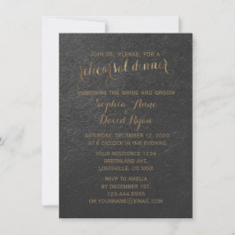 Invitación Encantador Relieve metalizado dorado Gris Boda ens