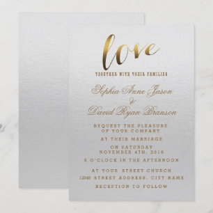Invitación Encantador Relieve metalizado dorado Grunge Invita