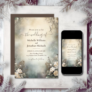 Invitación Encantador Romántico Boda Floral Jardín de Inviern