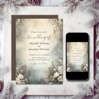 Invitación Encantador Romántico Boda Floral Jardín de Inviern