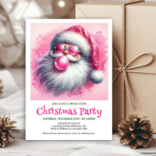 Invitación Encantador Santa rosa burbujas de chicle acuarela 