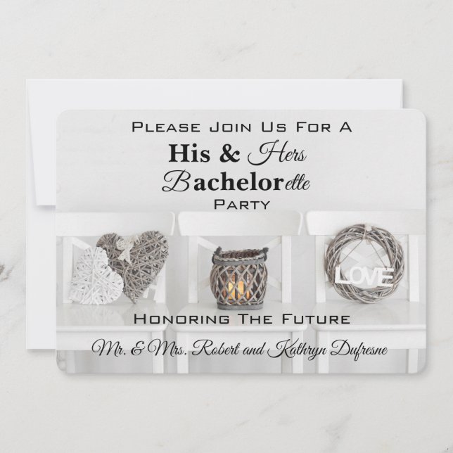 Invitación Encantador su fiesta de licenciatura y soltera (Anverso)