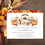 Invitación Encantador té nupcial floral de otoño<br><div class="desc">Esta encantadora invitación incluye un dibujo a acuarela de un salón de té con flores de otoño y calabazas. Es la manera perfecta de invitar a tus amigos y familiares a celebrar a la futura novia.</div>