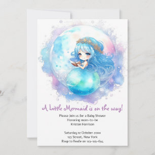 Invitación Encantador tema de la sirena Baby Shower