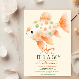 Invitación Encantadora acuarela bajo el mar Baby Shower