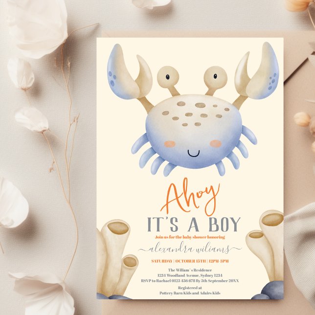 Invitación Encantadora acuarela bajo el mar Baby Shower (Subido por el creador)