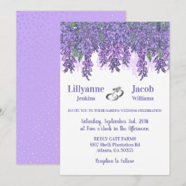 Invitación Encantadora Boda de Jardín de Wisteria