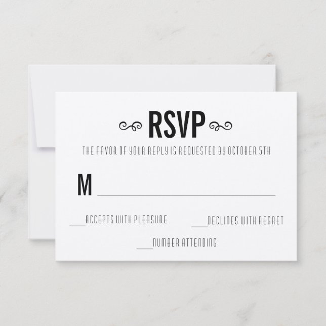 Invitación Encantadora boda de Kraft RSVP (Anverso)