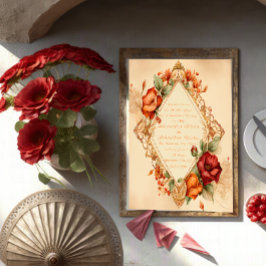 Invitación Encantadora Boda Floral de Rosa Rústica al Estilo 