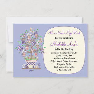 Invitación Encantadora cacería de huevos de Pascua de Lavende