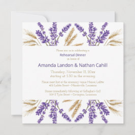 Invitación Encantadora cena de Lavanda y Trigo