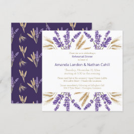 Invitación Encantadora cena de Lavanda y Trigo
