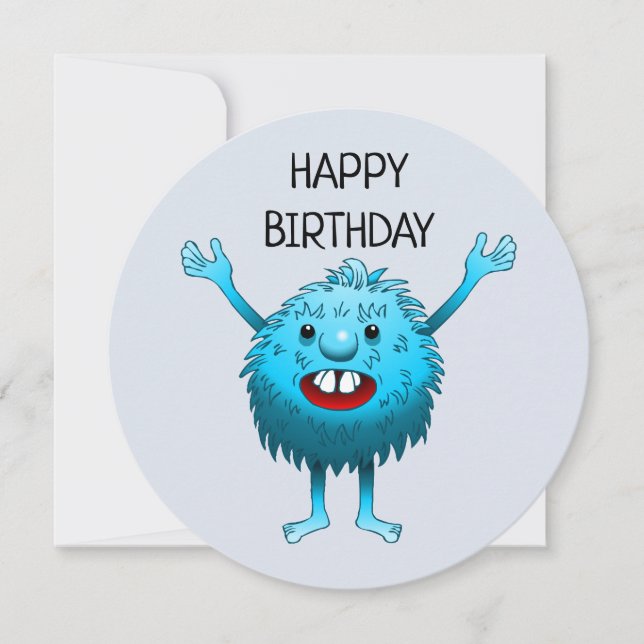 Invitación Encantadora Criatura Azul (Anverso)