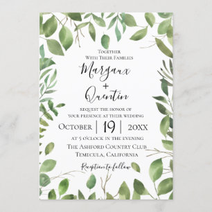 Invitación encantadora de la boda del jardín