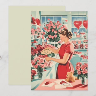 Invitación Encantadora escena de la tienda de flores de época
