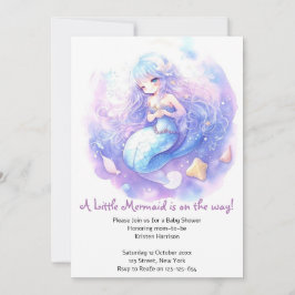 Invitación Encantadora Fantasía Oceánica Baby Shower Mermaid