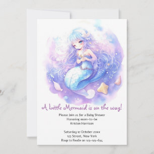 Invitación Encantadora Fantasía Oceánica Baby Shower Mermaid