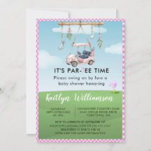 Encantadora Fiesta de Baby Shower de Golf Rosa Par