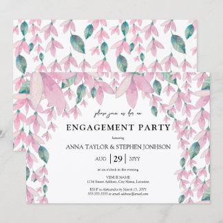 Invitación Encantadora fiesta de compromiso de la glicinia fl