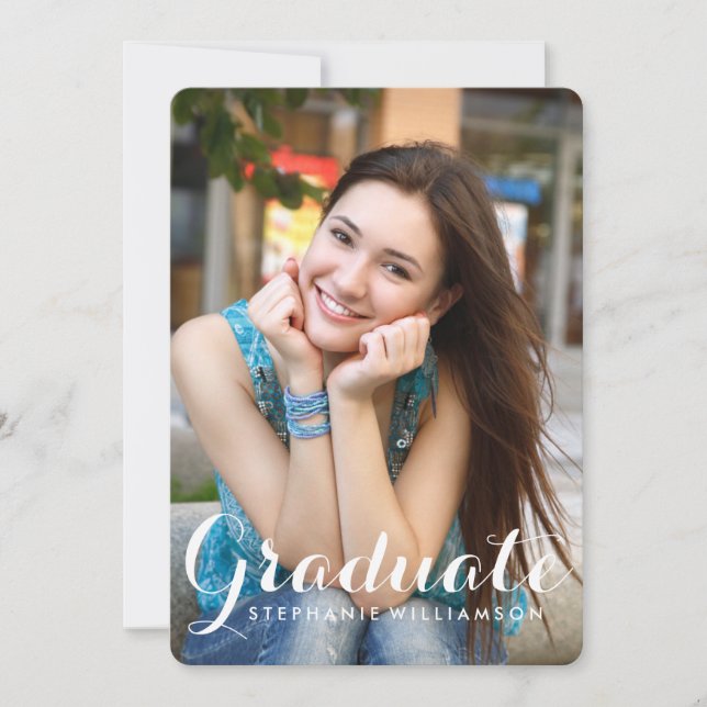 Invitación Encantadora fiesta de graduación fotográfica (Anverso)
