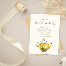 Invitación Encantadora Fiesta de Té Nupcial de Manzanilla