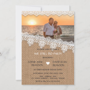 Invitación Encantadora foto de Burlap Lace que seguimos hacie