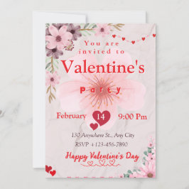 Invitación Encantadora noche en San Valentín: Fiesta para pro