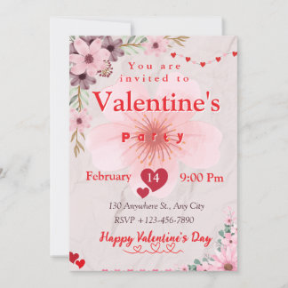 Invitación Encantadora noche en San Valentín: Fiesta para pro