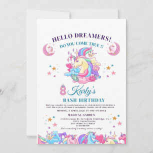 Invitación 🌈 ✨ encantadora Unicornio 8 cumpleaños karly mági