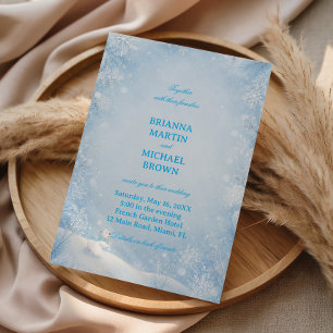 Invitación Encantadores copos de nieve invernales helados sue