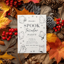 Invitación Encantadores fantasmas ilustrados para una diverti
