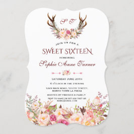 Invitación Encantadores florales de Rubor rosa Charm Monogram