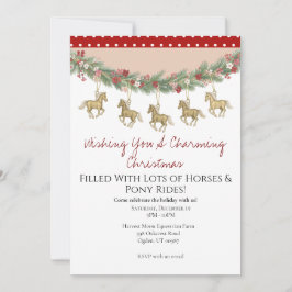 Invitación Encantadores Navidades de caballos