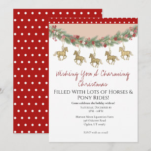 Invitación Encantadores Navidades de caballos