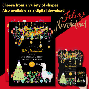 Invitación Encantadores Navidades Folksy Fiesta Feliz Navidia