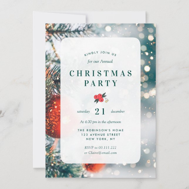 Invitación encantadores navidades modernos fiesta (Anverso)