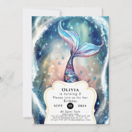 Invitación Encantados bajo el cumpleaños de la sirena marina